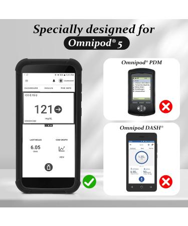 Omnipod 5 Silicone Protective Shell | Shockproof PDM Case with Airtag Youshares (Black) | International Shipping - Buy Online on GoSupps.com