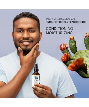 100% Natural Beard Oil - 2oz Prickly Pear Seed Oil | Moisturizing & Conditioning | Lightweight Daily Care for Hair Growth | All Beard Types | Light Citrus Scent - Buy Online on GoSupps.com
