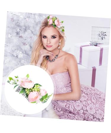 Angoily 1pc Hair Comb Tiara Hair Pin Hair Clip Bridesmaid Hair Accessories Floral Bridal Headpiece Hair Accessories for Photo Shoot Bride Wedding Headdress Bride Headdress Pink - Buy Online on GoSupps.com