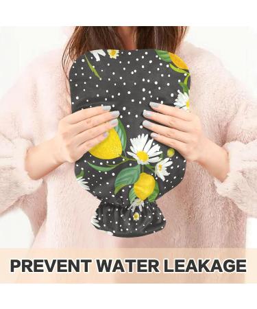 Mnsruu Daisy Lemons Hot Water Bottle - 2L with Soft Cover | Ideal Gift for Women & Kids | Perfect for Christmas - Shop Internationally! - Buy Online on GoSupps.com