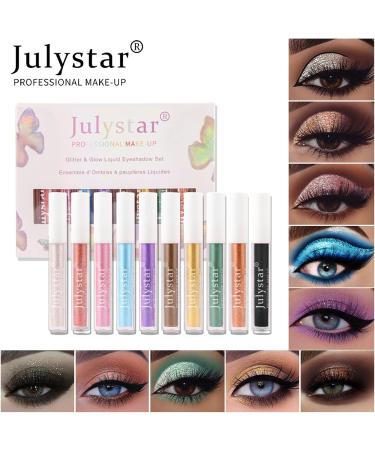 Liquid Eyeshadow XIXIAN 10pcs 2.5ml Liquid Eyeshadow Shiny Long-lasting Brush Structure Glitter Charming Eye Makeup - Buy Online on GoSupps.com