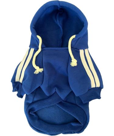 Buy Izefia Dog Hoodie - Warm Fleece Sweatshirt for Small Dogs & Cats | Stylish Winter Clothing in Blue - Buy Online on GoSupps.com