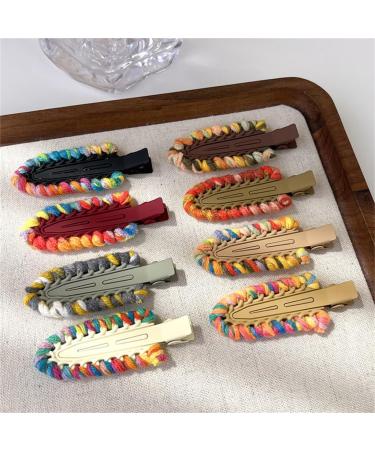 hgnxa Sweet Contrast Color Yarn Hair Clip Lazy Hairpin Duckbill Hairclip Hair Barrettes for Women Side Bangs Hair Styling Tool - Buy Online on GoSupps.com