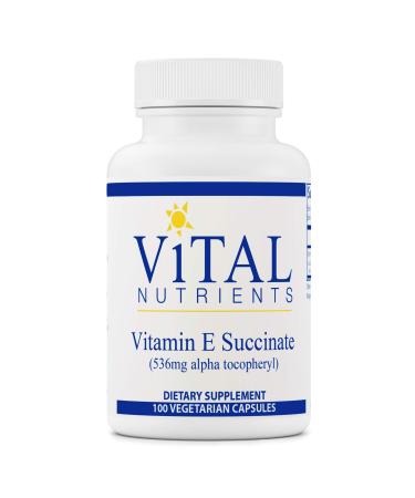Vital Nutrients - Vitamin E Succinate - Naturally Derived Alpha Tocopheryl Succinate - 100 Vegetarian Capsules per Bottle - 536 mg