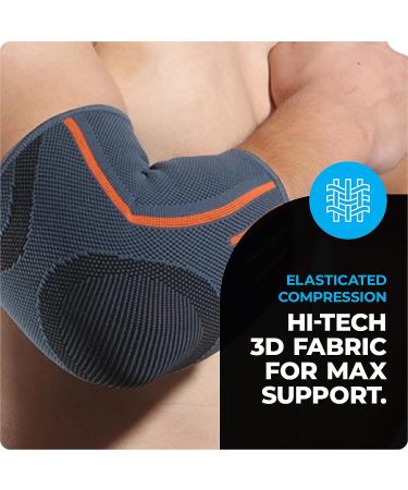 VITTO Elbow Brace - Compression Sleeve for Tennis Elbow & Tendonitis - Grey, Medium - Buy Online on GoSupps.com