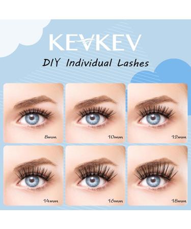 KevKev Fluffy 3D Cluster Lashes - 320 Pcs 8-16 Mixed Individual Eyelash Clusters for DIY Extensions - Thin Band & Soft - 30D 40D 50D - Buy Online on GoSupps.com