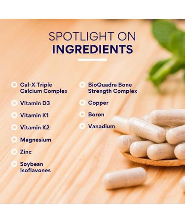 Research Verified Bone Health Support - Rebuild Bone Mass - Triple Calcium Complex Vitamin D3 Vitamin K2 Soy Isoflavones BioPerine - 60 Tablets - 1 Month Supply 60 Count (Pack of 1) - Buy Online on GoSupps.com