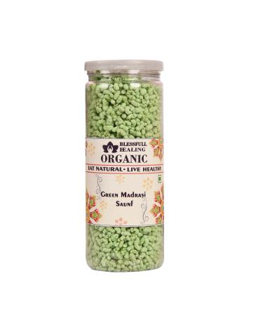 Blessfull Healing Organic Green Madrasi Mukhwas 250 Gram Airtight Container (Packing May Vary)
