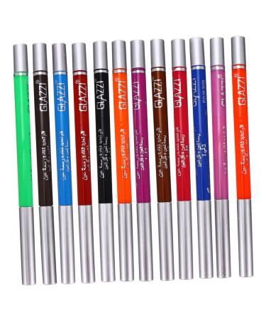 FRCOLOR 12 Pcs 1 Set Shadow Set Eyeshadow Colored Eyeliners Waterproof Eyeliners To Rotate Lasting 1 count (Pack of 1) Colorful
