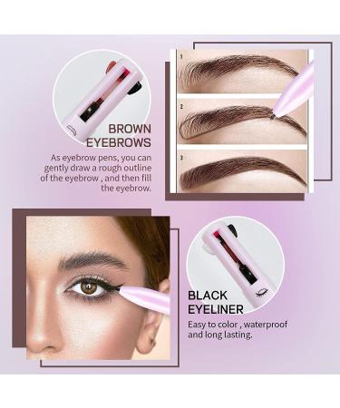 4-in-1 Makeup Pen Eye Liner Brow Liner Lip Liner & Highlighter Pen Waterproof All in One Makeup Pen Eye Long-Lasting Eye Liner Brow Liner Lip Liner & Highlighter Pen (#Pink) - Buy Online on GoSupps.com