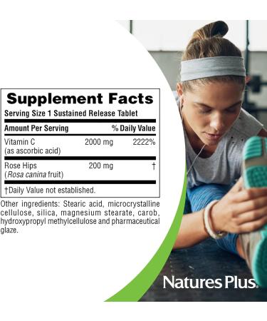 NaturesPlus Ultra C 2000mg with Rose Hips - 90 Vegetarian Tablets | Immune Support & Antioxidant Formula | Gluten-Free & Sustained Release - Buy Online on GoSupps.com