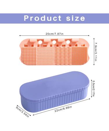 Makeup Brush Cleaning Mat With Storage Box Cosmetic Brush Cleaner Brush Makeup Scrubber Portable Cosmetic Clean Tools (Purple) - Buy Online on GoSupps.com