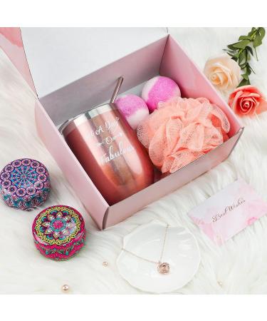 UPOFFICIS Birthday Gift for Women - Wine Tumbler, Necklace & Spa Gift Set for Her - Buy Online on GoSupps.com