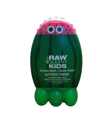 RAW Sugar Kids Watermelon Lemonade Bubble Bath and Body Wash Bundle with Pink Loofah - 2 x 12 oz - Buy Online on GoSupps.com