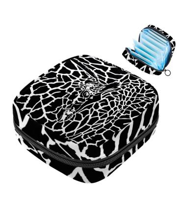 Muoooum giraffe pattern background women bandage storage bag menstrual pad bag portable menstrual cup pocket with zip for teenagers girl women color 1 4.7x6.6