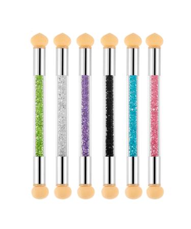 6-part set with double-sided brushes for nail art manicure sponge and pen perfect for professional or private use