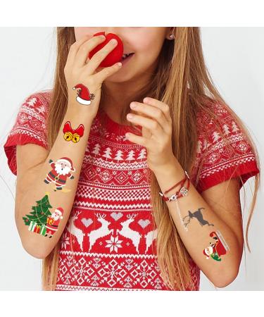 16Sheets Temporary Tattoos Sticker Christmas - Cartoon Cute Christmas Temporary Tattoos For Girls Boys Christmas Party Supplies Holidary Stickers Ornaments (16Sheets Christmas) - Buy Online on GoSupps.com