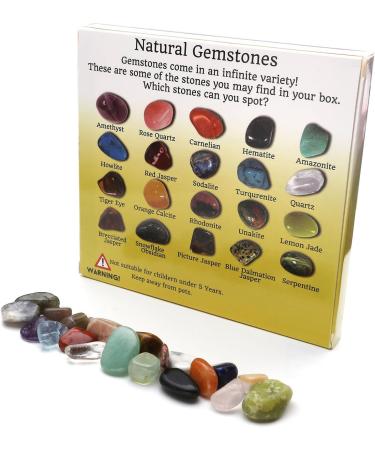 JSDDE 20pcs Tumbled Mini Stones Crystal Collection Box - Healing Energy Gemstones Variety for Positive Energy - Buy Online on GoSupps.com
