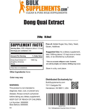 Dong Quai Root Extract - Herbal Supplement - 1000mg per Serving - 250g (8.8 oz) - Buy Online on GoSupps.com