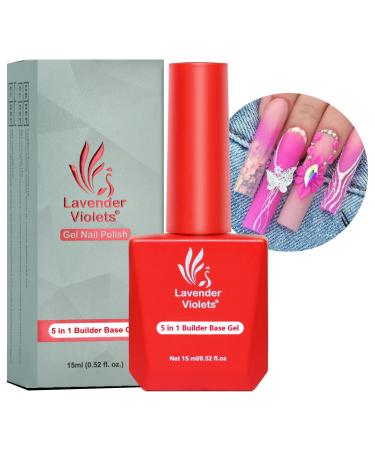 Lavender Violets 15ml Gel Nail Polish UV LED Soak Off Nail Lamp Curing Manicure Pedicure Larger Content Salon Quality 5 in 1 Builder Base Gel A104