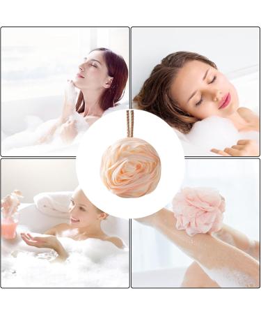 Humkopnl Soft Shower Sponge Rose Large Bath Balls | Portable Bath Balls with Lanyard Cute Bath Supplies for Bathroom Home Apartment Dormitory Pink - Buy Online on GoSupps.com