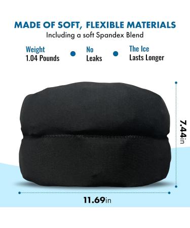 Halo Migraine Relief Hat - Soft Ice Pack Headband for Headaches - Long Lasting Cold Therapy - One Size, Black - Buy Online on GoSupps.com