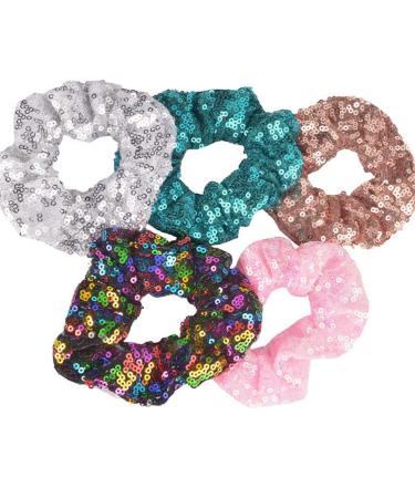 Shop Beaupretty 4-Piece Sequin Hair Scrunchies Stylish Rubber Ponytail Holders & Hair Accessories for All Hair Types | International Shipping Available - Buy Online on GoSupps.com