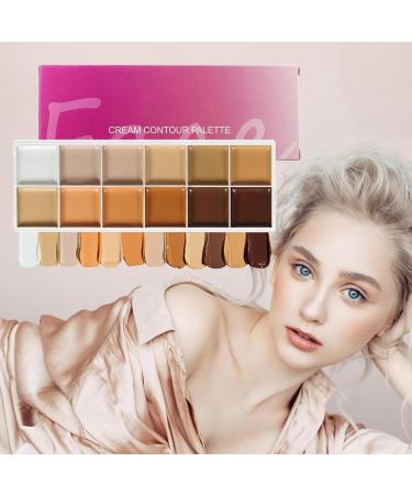 Cream Makeup Palette - Long-Lasting Concealer 12 Colors - Complexion & Dark Circle Concealer for Mature Women for Travel Wedding Evening Office Date - Buy Online on GoSupps.com