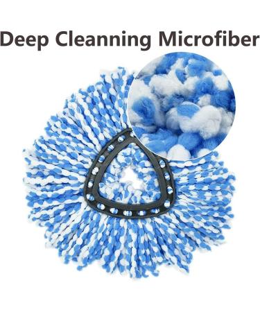 4 Pack Blue Rinse Clean Spin Mop Replacement Heads - 100% Microfiber, Deep Cleaning Refills for EasyWring Mop System - Buy Online on GoSupps.com