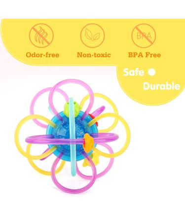 Zooawa Bite Ring for Babies - Food-Grade 360 Rotating BPA-Free Teething Toy | Soft TPU Multi-Colored Teething Aid for Toddlers - Buy Online on GoSupps.com