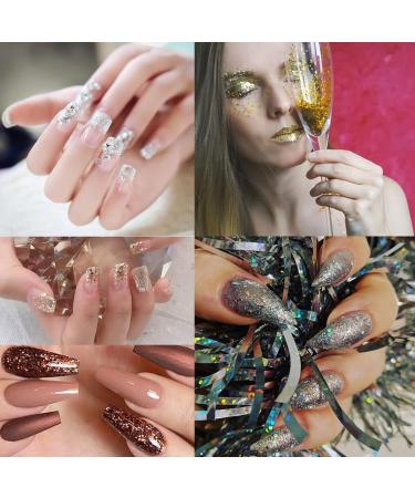 Champagne Glitter Nails Set - 10 Boxes Glitter Powder for Makeup Manicure & DIY Decoration - Buy Online on GoSupps.com