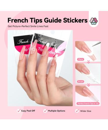 Saviland French Manicure Kit: White French Gel Nail Polish Fast French Tips Guide Stickers Complete French Tip Tool Easy French Nail Brush Home Beginners French Nails 8B-French Manicure Nail Kit2 - Buy Online on GoSupps.com