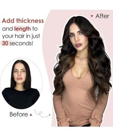 Benehair Clip in Human Hair Extensions One Piece Real Human Clip in Hair Extensions 16 Inches 65g Golden Brown Mix Bleach Blonde Real Human Hair Extension Upgraded V Type Clip in Hair Extension - Buy Online on GoSupps.com