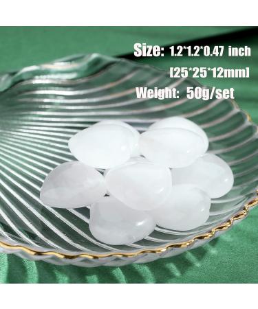 Xiannvxi 5pcs Clear Quartz Crystal Heart Stones - Healing Gemstones for Love Meditation & Reiki | Natural Palm Bag - Buy Online on GoSupps.com