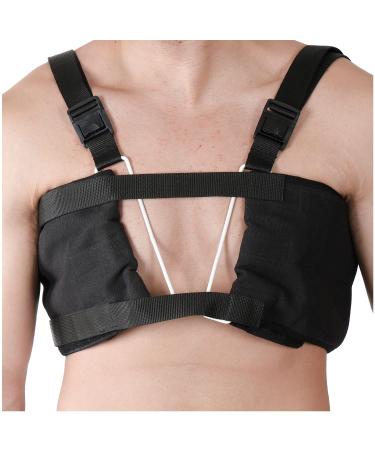 Armor Adult Unisex Chest Support Brace with 2 Wire Frame Grips to Stabilize the Thorax after Open Heart Surgery Thoracic Procedure or Fractures of the Sternum or Rib Cage Black Color Size Small for Men and Women