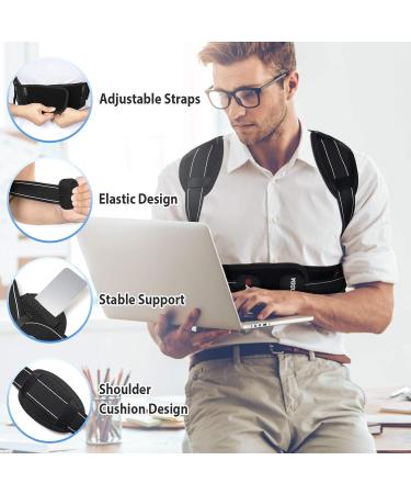 AVIDDA Posture Corrector for Men Women - Adjustable Back Brace for Pain Relief - Breathable Support Plate - Size S Black - Buy Online on GoSupps.com