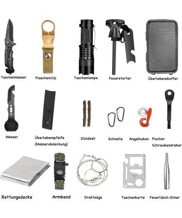 Graxury 14 in 1 Survival Kit | Multi-Purpose First Aid Set for Camping Outdoor Sports & Mountaineering - Buy Online on GoSupps.com