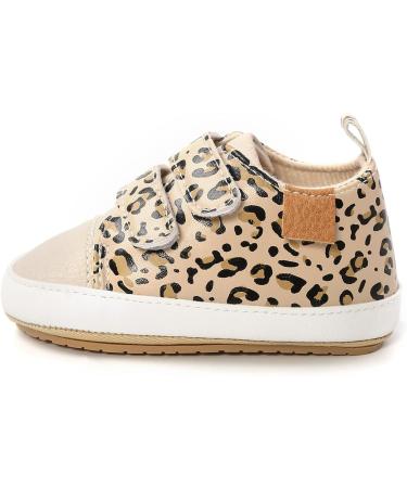 MK Matt Keely Baby Girl First Walking Shoes | Anti-Slip Soft PU Leather Sneakers | Infant Toddler 12-18 Months | Leopard Print - Buy Online on GoSupps.com