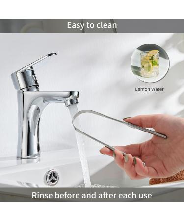 Liatinbo Tongue Scraper - Stainless Steel Tongue Scraps for Adults | Reduces Bad Breath & Promotes Freshness | 2 U-Shaped Pieces - Buy Online on GoSupps.com