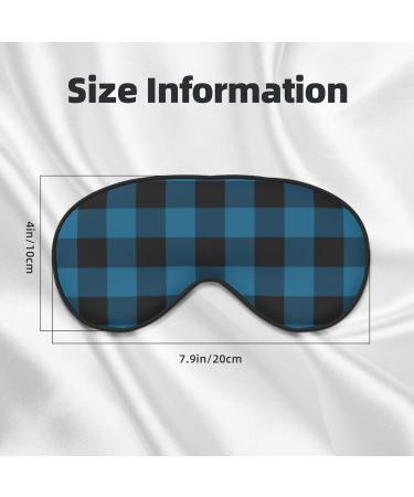 Blue Black Plaid Sleep Eye Mask - Soft Blindfold with Elastic Strap for Travel & Night Sleeping - Buy Online on GoSupps.com