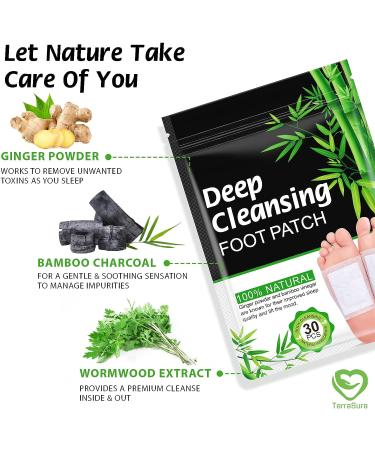 Ginger Foot Pads - 30 Pads for Better Sleep and Stress Relief | Natural Bamboo Vinegar and Ginger Powder | Premium Ingredients for Foot & Body Care - Buy Online on GoSupps.com