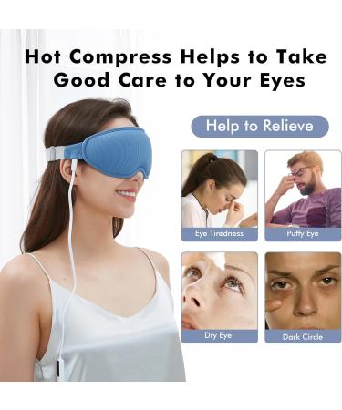 Best Heated Eye Mask for Dry Eyes - Smart Temp Control - Relief for Stye, Chalazion, Blepharitis - 3D Eye Mask for Sleep & Migraine - Light Blue - Buy Online on GoSupps.com