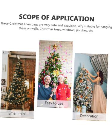 KONTONTY 1 Set Christmas Sack Calendar Candy Bags Jute Rope Holiday Xmas Biscuit Bags Drawstring Linen Bag - Buy Online on GoSupps.com