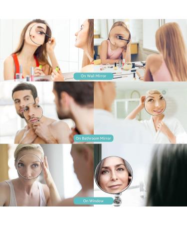 25X/1X Double-Sided Hand Held Magnified Mirror Set - Ideal for Makeup & Blemish Removal - Silver - Buy Online on GoSupps.com