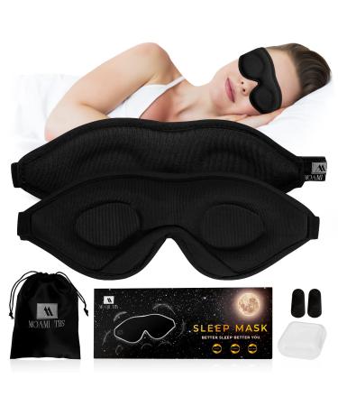 Luxury Sleep Eye Mask for Men&Women Block Out Light Concave Molded Night Sleep Mask Black Comfortable Eye Shade Cover for Travel Yoga Nap 3D Contoured Cup Sleeping Mask & Blindfold