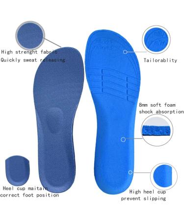 Denim Blue Medium Shoe Insoles with Shock Absorption for Men, Women, and Kids - Comfortable Inserts for Everyday Use - Buy Online on GoSupps.com