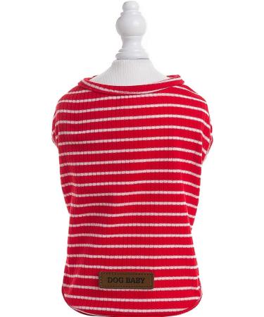 Shop Cute Striped Pet Pullover for Small Dogs & Cats - Stylish Dog Clothes in Pink Red Blue Gray | Lightweight & Comfortable | Perfect for Pets 1.2-9.0 kg - Buy Online on GoSupps.com