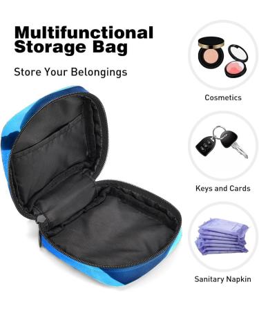 GIAPB Period Bag - Fish Blue Sea Color Sanitary Napkin Storage & Travel Makeup Pouch - Buy Online on GoSupps.com