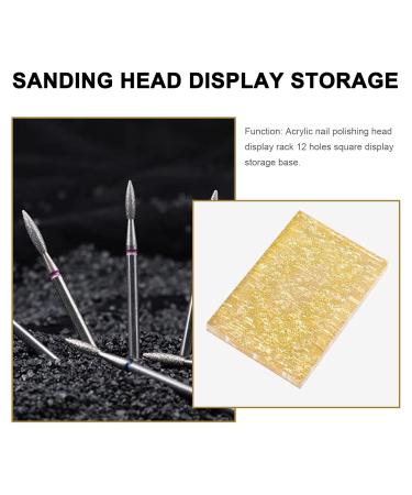 Beaupretty Acrylic Nail Drill Holder - 12-Hole Manicure Tool Organizer for Salon & Home Use | Golden 9x6 cm - Buy Online on GoSupps.com