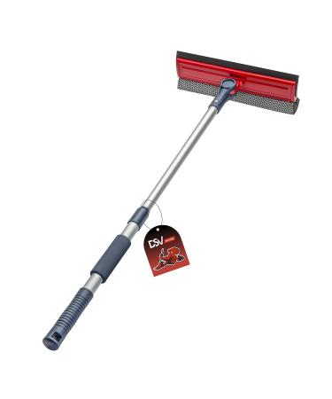 DSV Standard Professional Window Squeegee | 2-in-1 Window Cleaner Sponge and Soft Rubber Strip with Telescopic Extension Pole 127.5cm & 50 | Adjustable to Clean from Multiple Angles - Buy Online on GoSupps.com